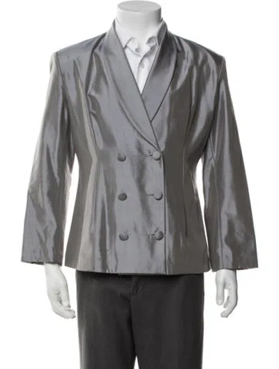 Pre-owned Erl Silk Blazer In Grey