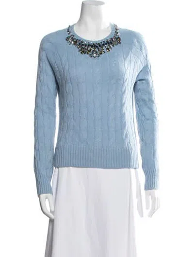 Pre-owned Ermanno Scervino Cashmere Crew Neck Sweater In Blue