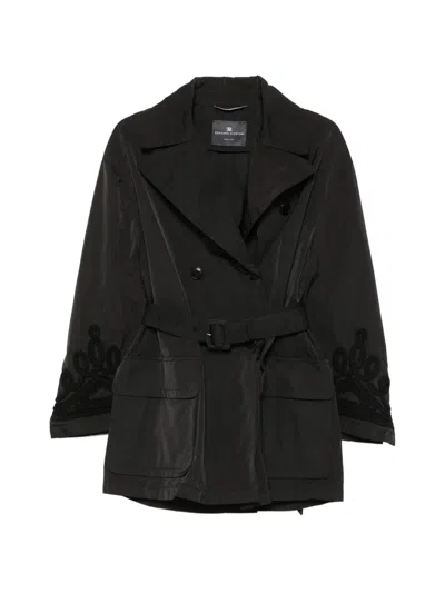 Ermanno Scervino Embroidered Double-breasted Coat In Pattern