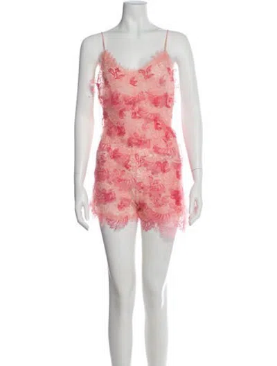 Pre-owned Ermanno Scervino Lace Lace Pattern Romper In Pink