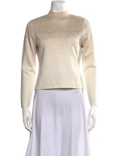 Pre-owned Ermanno Scervino Lambswool Patterned Sweater W/ Tags In Neutrals