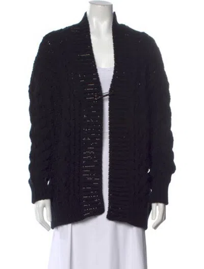 Pre-owned Ermanno Scervino Open Front Sweater In Black
