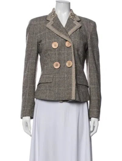 Pre-owned Ermanno Scervino Plaid Print Blazer In Multicolor