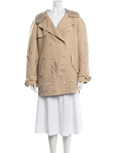 Pre-owned Ermanno Scervino Virgin Wool Patterned Coat In Neutrals