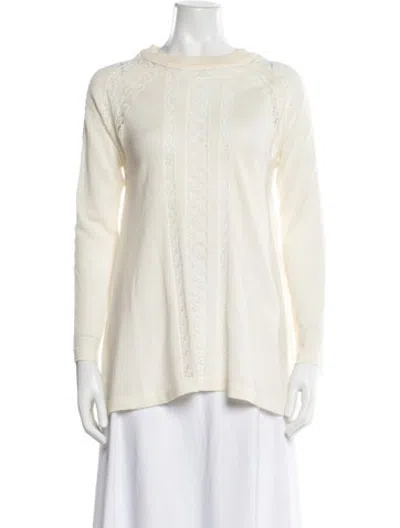 Pre-owned Ermanno Scervino Virgin Wool Patterned Sweater In Neutrals