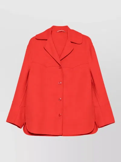 Ermanno Scervino Virgin Wool Single Breasted Coat In Red
