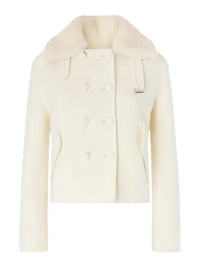 Ermanno Scervino White Wool Knee-length Coat