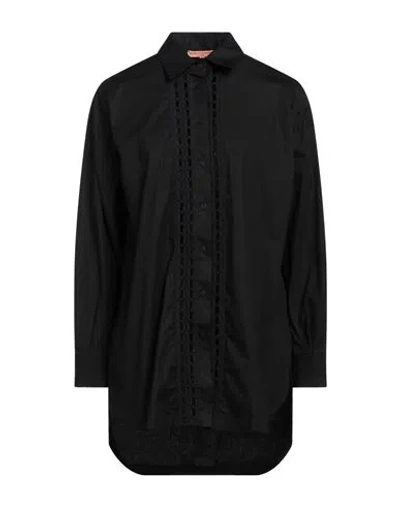 Ermanno Scervino Woman Shirt Black Size 4 Cotton, Elastane, Polyester, Polyamide