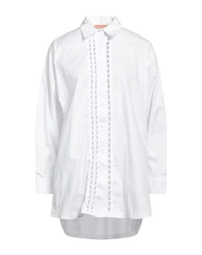 Ermanno Scervino Woman Shirt White Size 6 Cotton, Elastane, Polyester, Polyamide