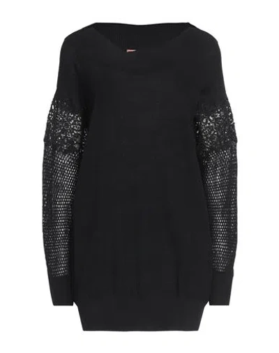 Ermanno Scervino Woman Sweater Black Size L Viscose, Polyamide