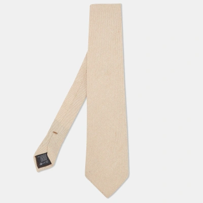 Pre-owned Ermenegildo Zegna Beige Patterned Cashmere Tie