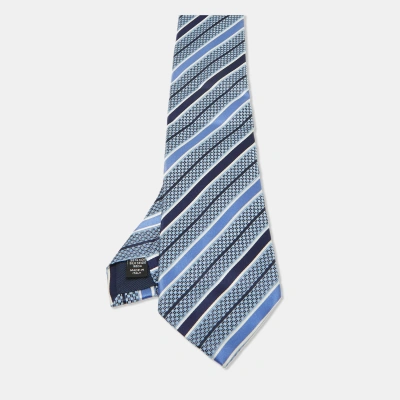 Pre-owned Ermenegildo Zegna Blue Striped Silk Tie