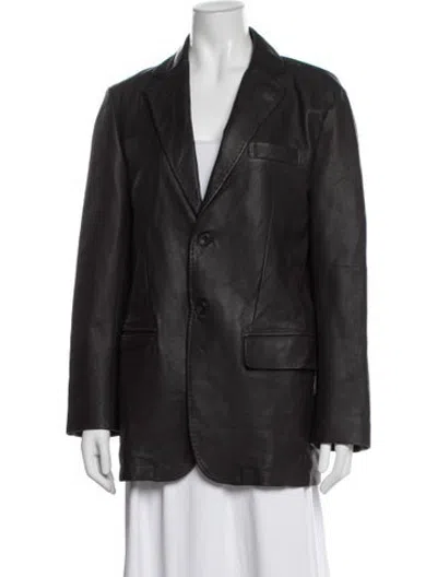 Pre-owned Ermenegildo Zegna Lamb Leather Blazer In Black