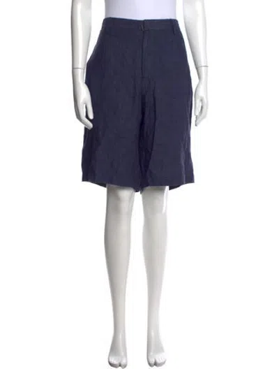 Pre-owned Ermenegildo Zegna Linen Knee-length Shorts W/ Tags In Blue