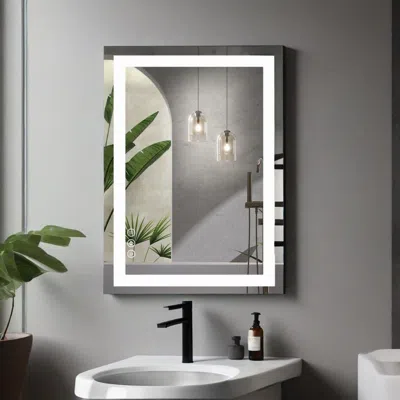 Eruule 24"x 36" Led Bathroom Mirror With Anti-fog And Backlit Memory Function Tempered Glass