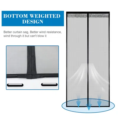 Eruule 29 Pairs Of Magnets Velcro Fiberglass Screen Doors, Black -32x96inch