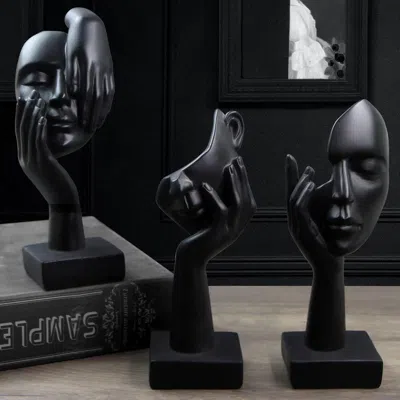 Eruule 3 Pcs Thinker Statue Modern Home Resin Sculptures, Collectible Figurines For Home Office Bookshelf D