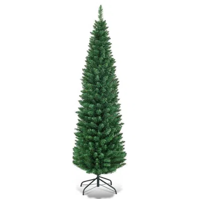 Eruule 5ft Pvc Artificial Slim Pencil National Christmas Tree With Metal Stand