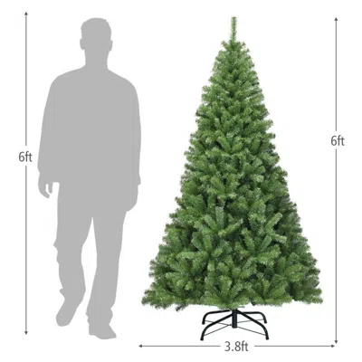 Eruule 6ft Premium Artificial Hinged Pvc Christmas Tree With Metal Stand