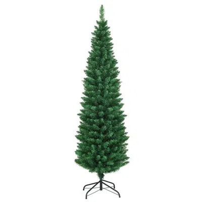 Eruule 6ft Pvc Artificial Slim Pencil National Christmas Tree With Metal Stand