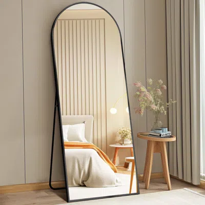 Eruule 71"x26" Arched Full Length Mirror, Aluminum Alloy Frame Ensures Stability, Standing Design For Bedro