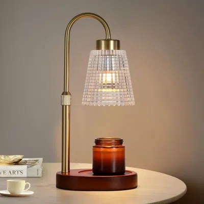 Eruule Antique Brass Candle Warmer Lamp Withtimer And Dimmer,fragrance Electric Wax Melt Warmer With 2 Bulb