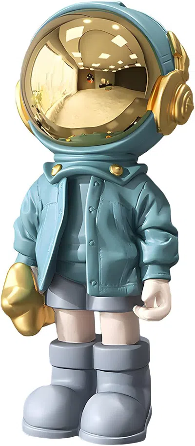 Eruule Astronaut Statues Spaceman Sculpture Polyresin Arts Gifts Light Blue Figurine Ornament Room Decor Fo