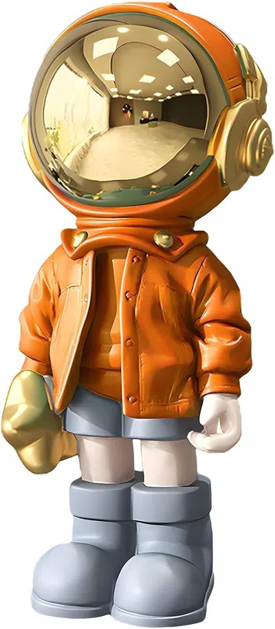 Eruule Astronaut Statues Spaceman Sculpture Polyresin Arts Gifts Orange Figurine Ornament Room Decor For Me