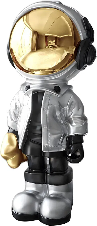 Eruule Astronaut Statues Spaceman Sculpture Polyresin Arts Gifts Silver Figurine Ornament Room Decor For Me