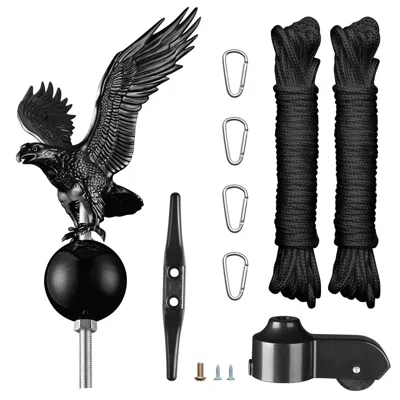 Eruule Flagpole Eagle Top, Black 22fpr002-eagle-06 Upgraded Version