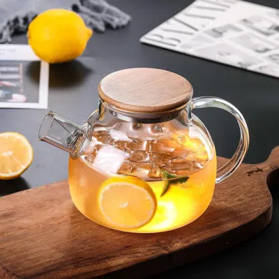 Eruule Glass Teapot With Spout Infuser 43oz Glass Kettle Glass Pitcher Teapot For Loose Leaf Tea & Blooming