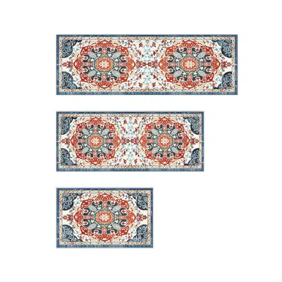 Eruule Household Kitchen Rug Sets 3 Piece With Retro Ethnic Style, Style D