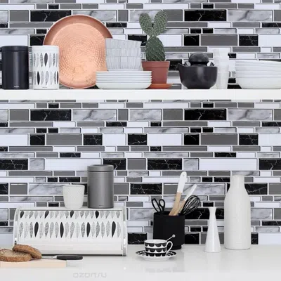 Eruule Peel And Stick Backsplash Wallpaper Kitchen Backsplash Wallpaper 17.7inch X 118.1inch Tile Contact P