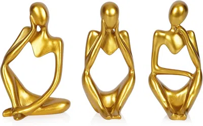 Eruule Sandstone Resin Thinker Style Abstract Sculpture Statue Collectible Figurines Home Office Bookshelf 