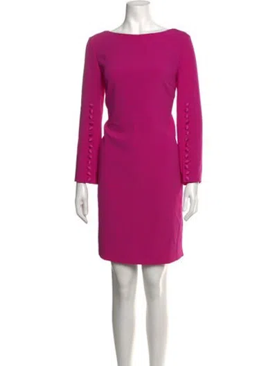 Pre-owned Escada Bateau Neckline Mini Dress In Pink