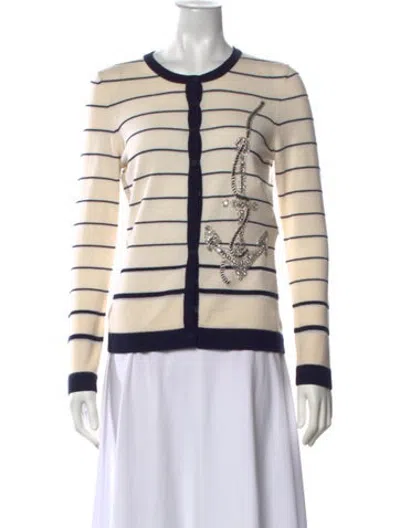 Pre-owned Escada Cashmere Striped Sweater In Neutrals