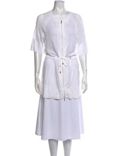 Pre-owned Escada Crew Neck Sweater In White