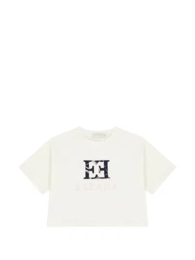 Escada Kids' Embroidered Top In White