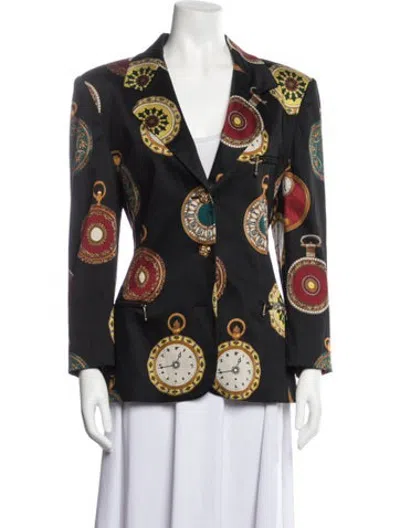 Pre-owned Escada Graphic Print Coat In Black