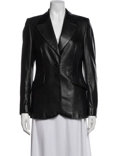 Pre-owned Escada Lamb Fur Blazer In Black