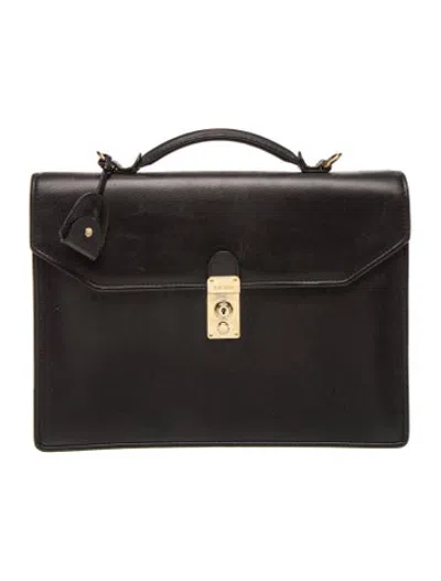 Pre-owned Escada Leather Briefcase In Black