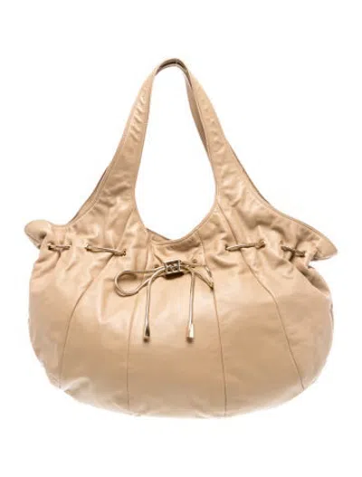 Pre-owned Escada Leather Hobo In Neutrals