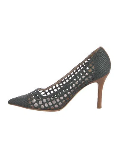 Pre-owned Escada Leather Patterned Pumps In Green
