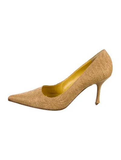 Pre-owned Escada Leather Pumps In Gold