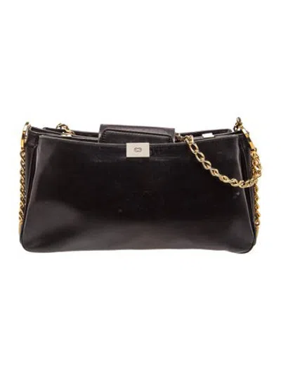 Pre-owned Escada Leather Shoulder Bag In Black