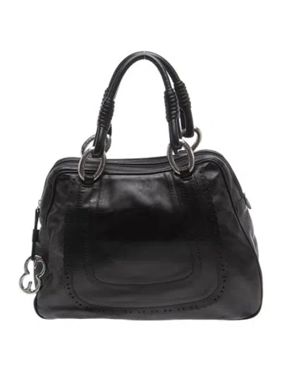 Pre-owned Escada Leather Top Handle Bag In Black