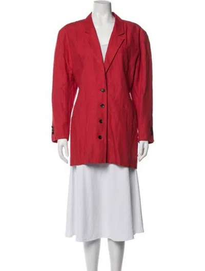 Pre-owned Escada Linen Coat In Red
