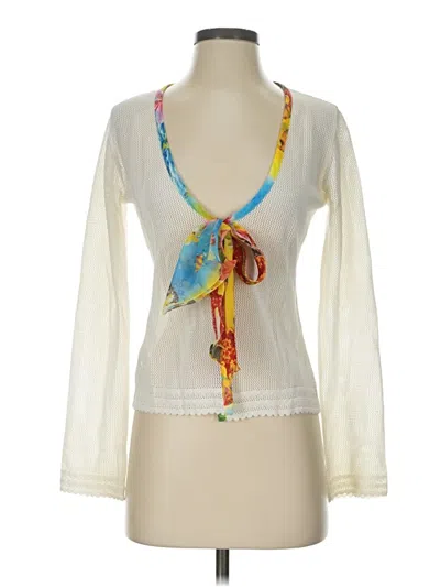 Pre-owned Escada Long Sleeve Blouse In Ivory