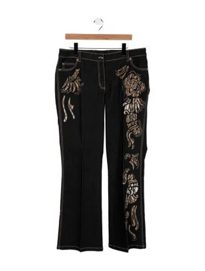 Pre-owned Escada Mid-rise Flared Jeans In Blue