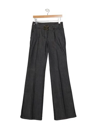 Pre-owned Escada Mid-rise Flared Jeans In Grey